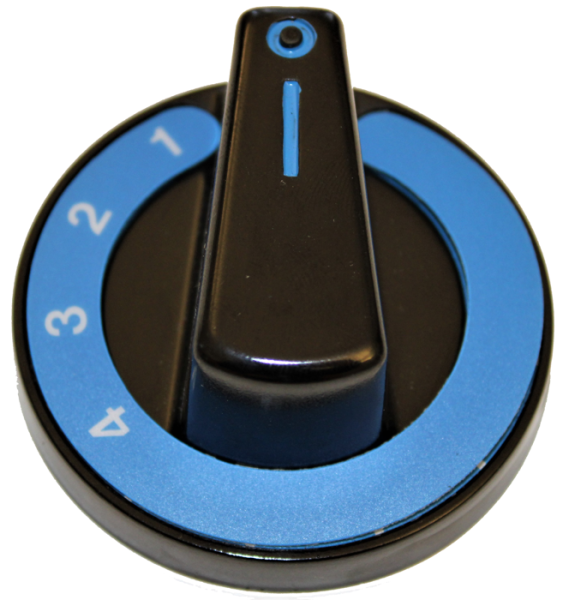 Knebel mit halbrunder Skalenscheibe (verschiedene Skalen)